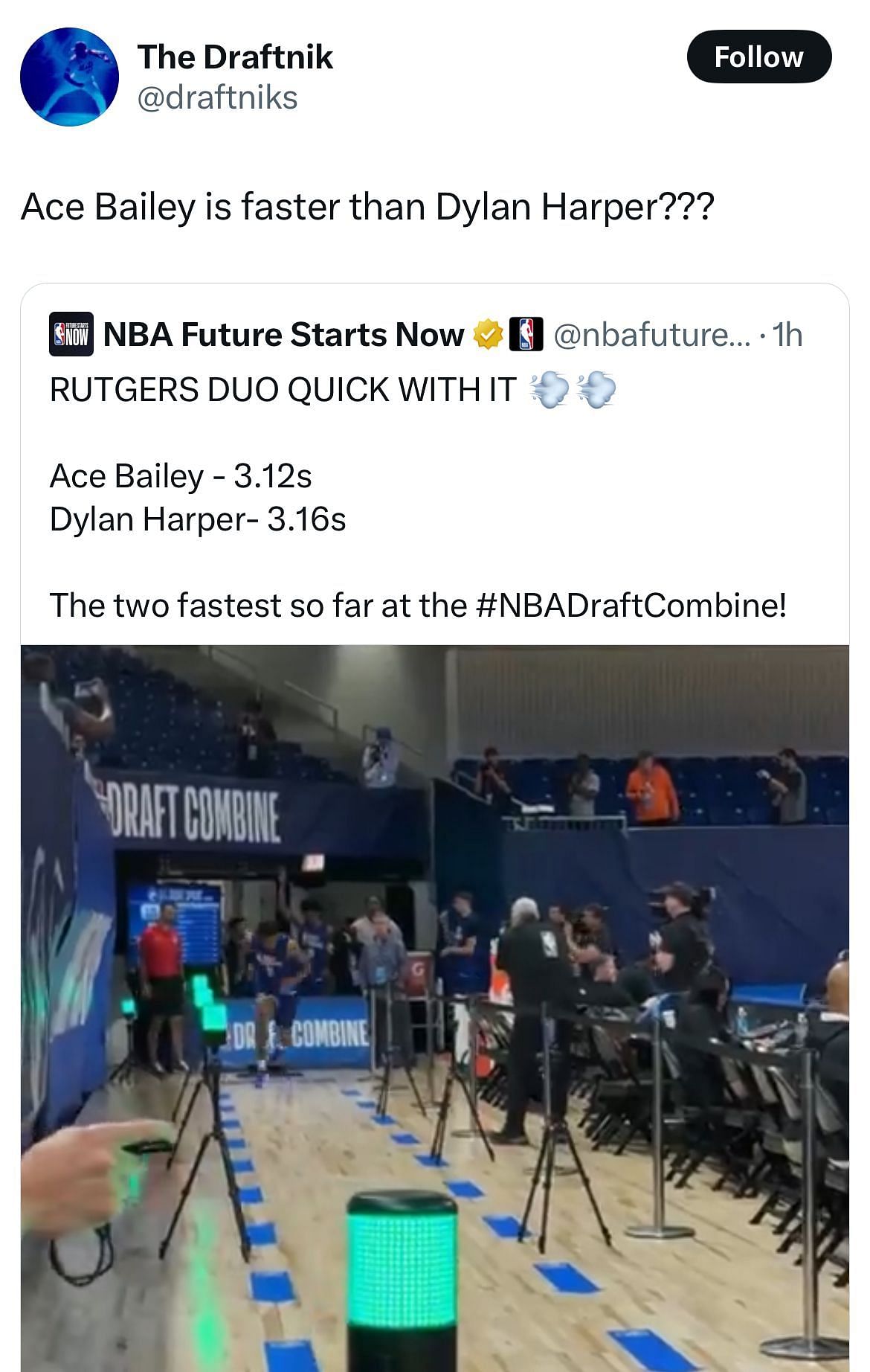 A reply questions the fact that Bailey is faster than Harper